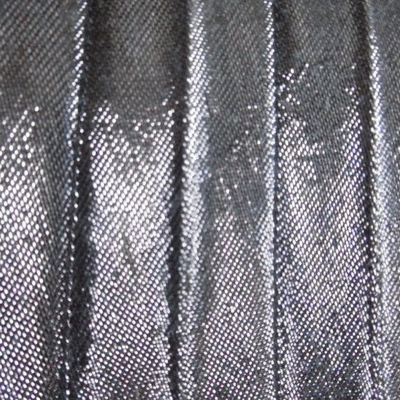 DVF Heavyn Pleated metallic Crepe Shimmer Black Holiday Skirt 4 - Picture 15 of 16